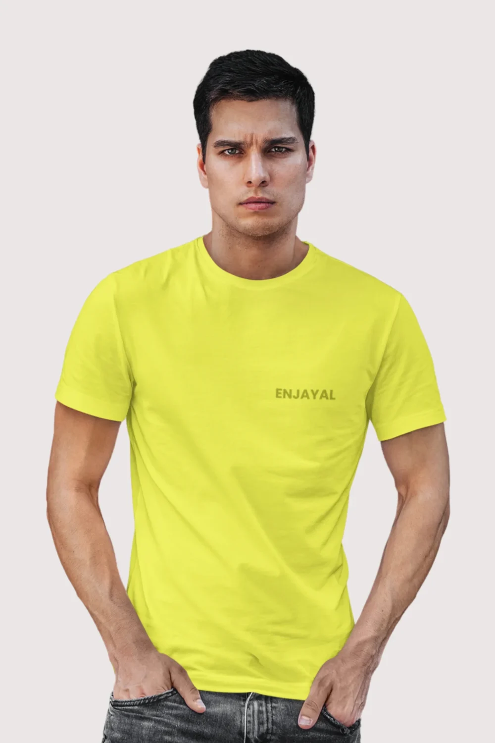 New Yellow Enjayal Premium Regular Fit T shirt