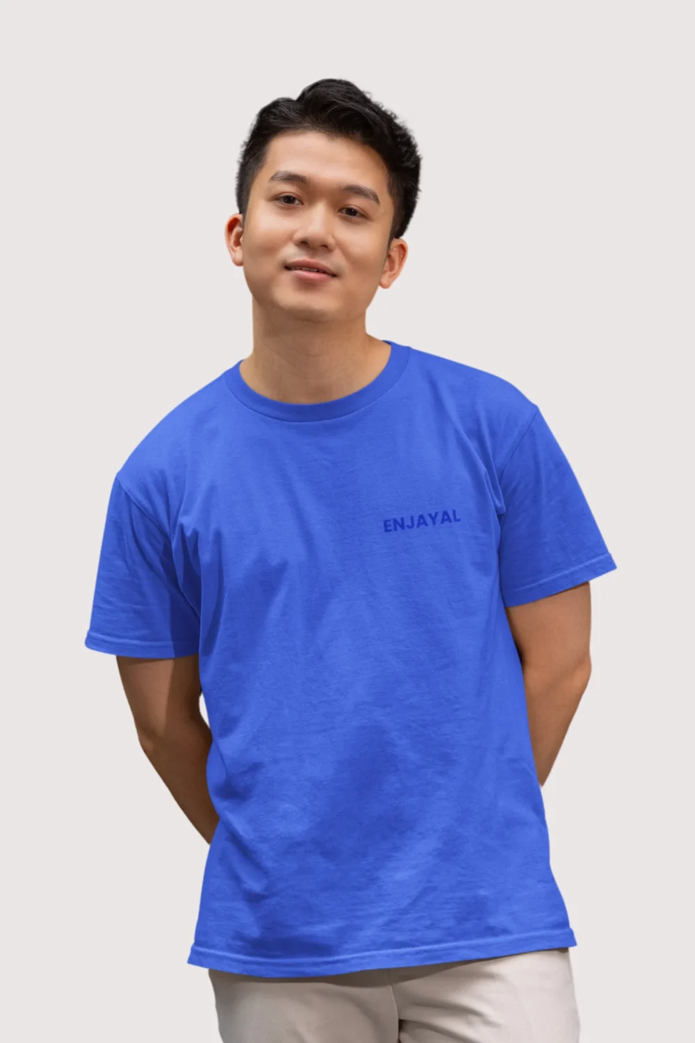 Royal Blue Enjayal Premium Regular Fit T shirt