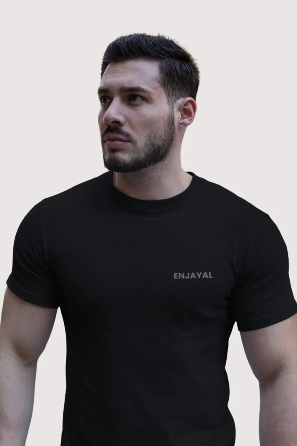 Black Enjayal Premium Regular fit tshirt