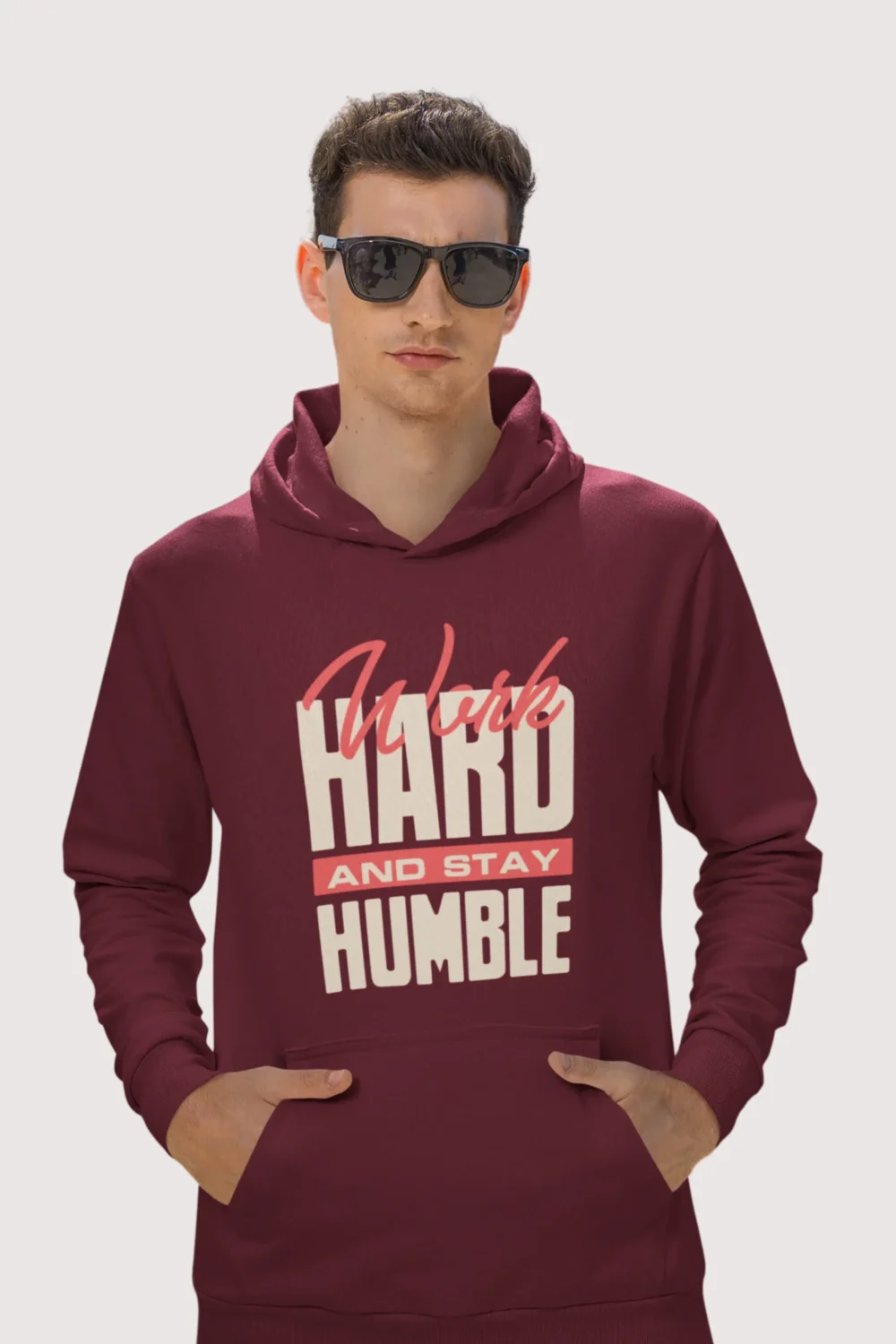 Work Hard Text Aesthetics Hoodie