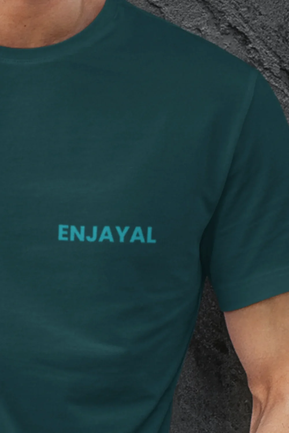 Petrol Blue Enjayal Premium Regular Fit T shirt