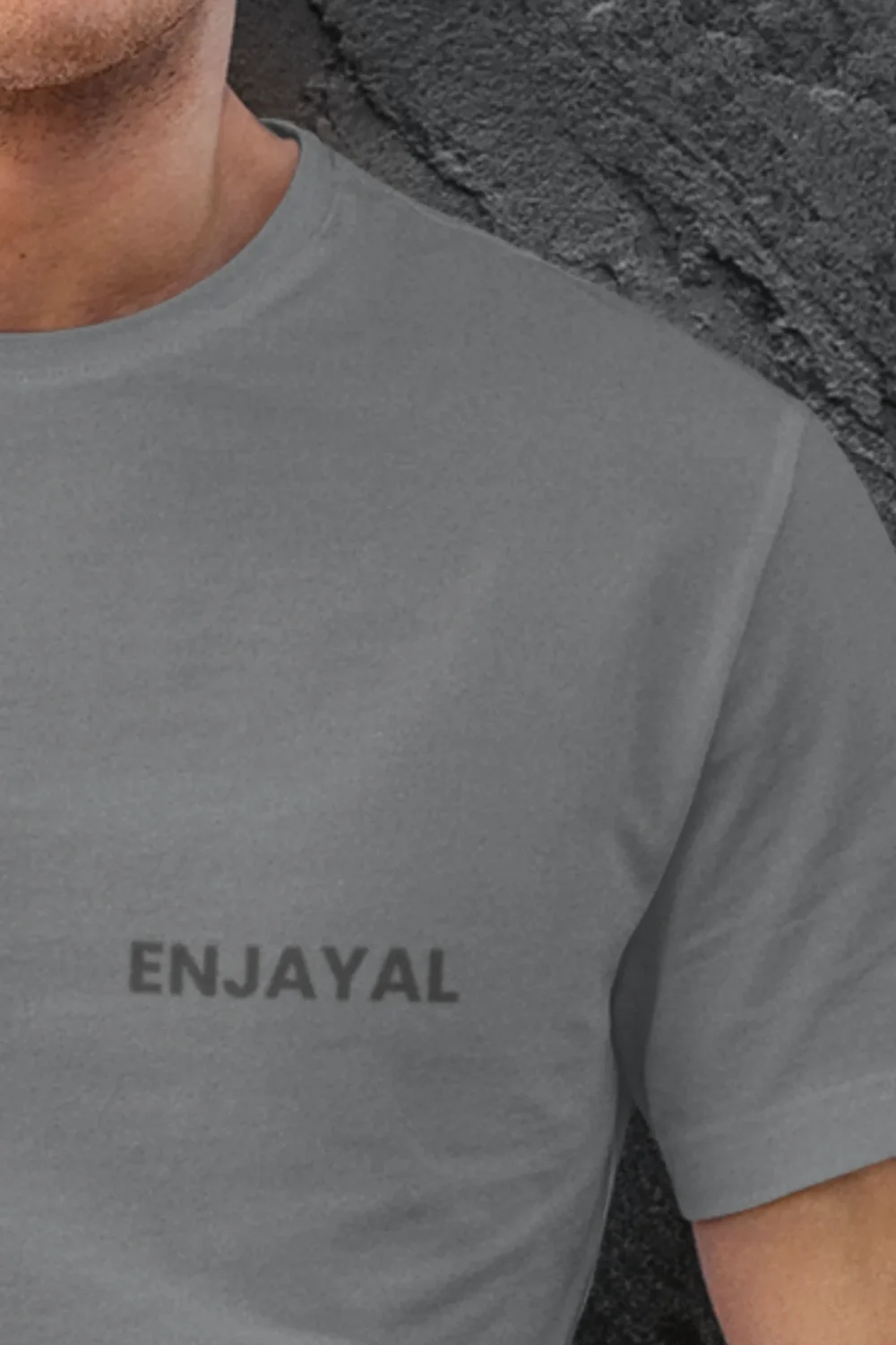 Charcoal Melange Enjayal Premium Regular Fit t shirt