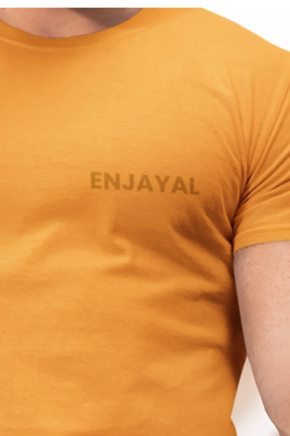 Golden Yellow Enjayal Premium Regular Fit T shirt
