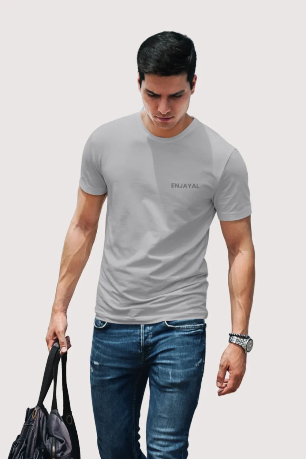 Grey Melange - Regular Fit Premium t Shirt