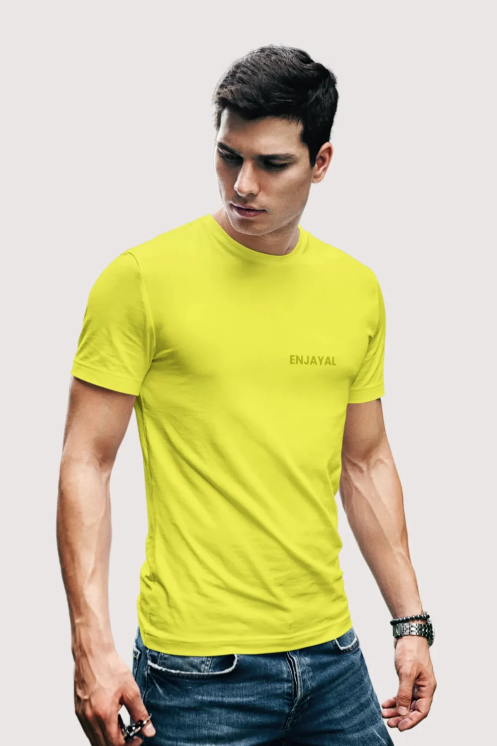 New Yellow Enjayal Premium Regular Fit T shirt