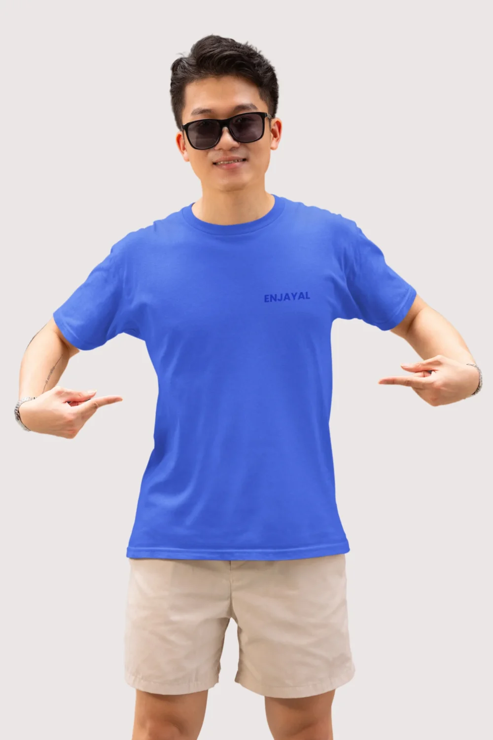 Royal Blue Enjayal Premium Regular Fit T shirt