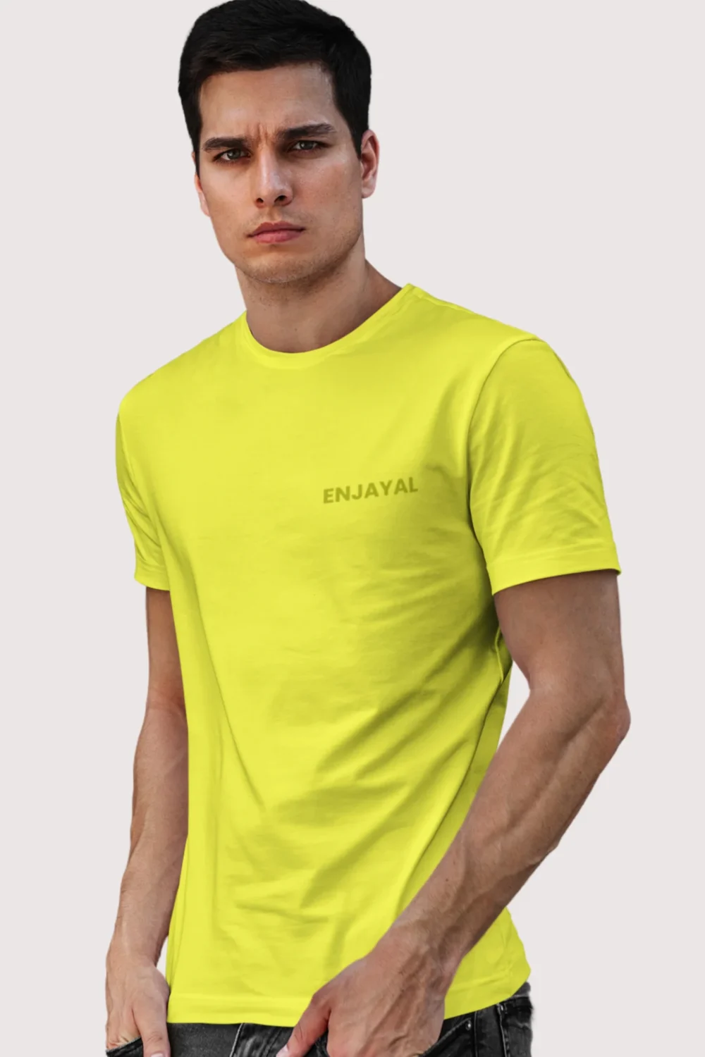 New Yellow Enjayal Premium Regular Fit T shirt