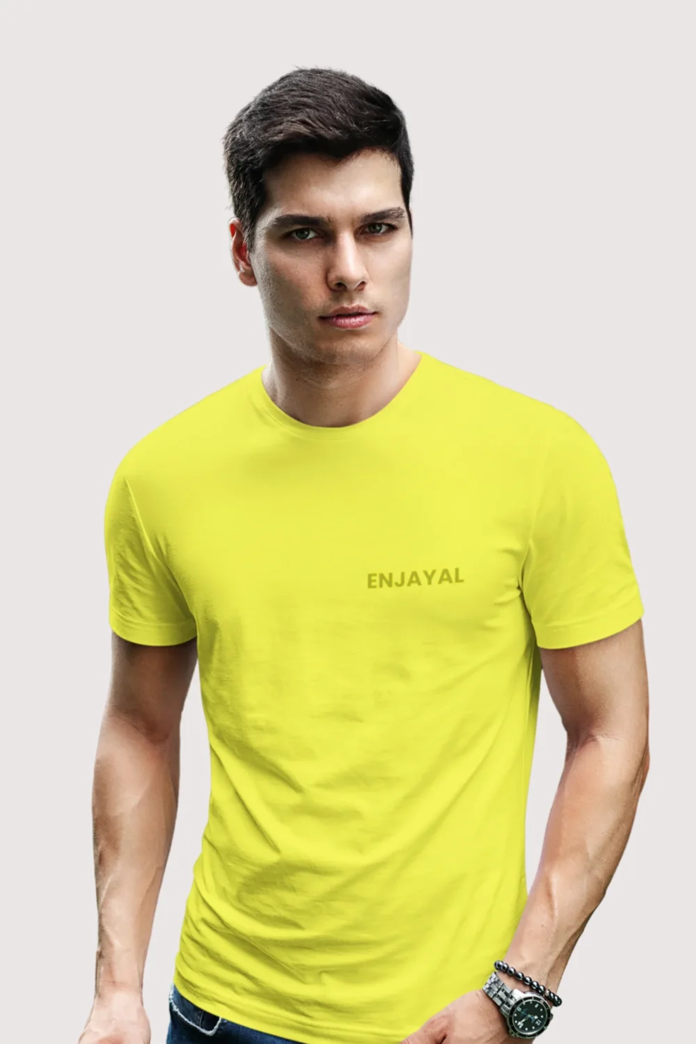 New Yellow Enjayal Premium Regular Fit T shirt