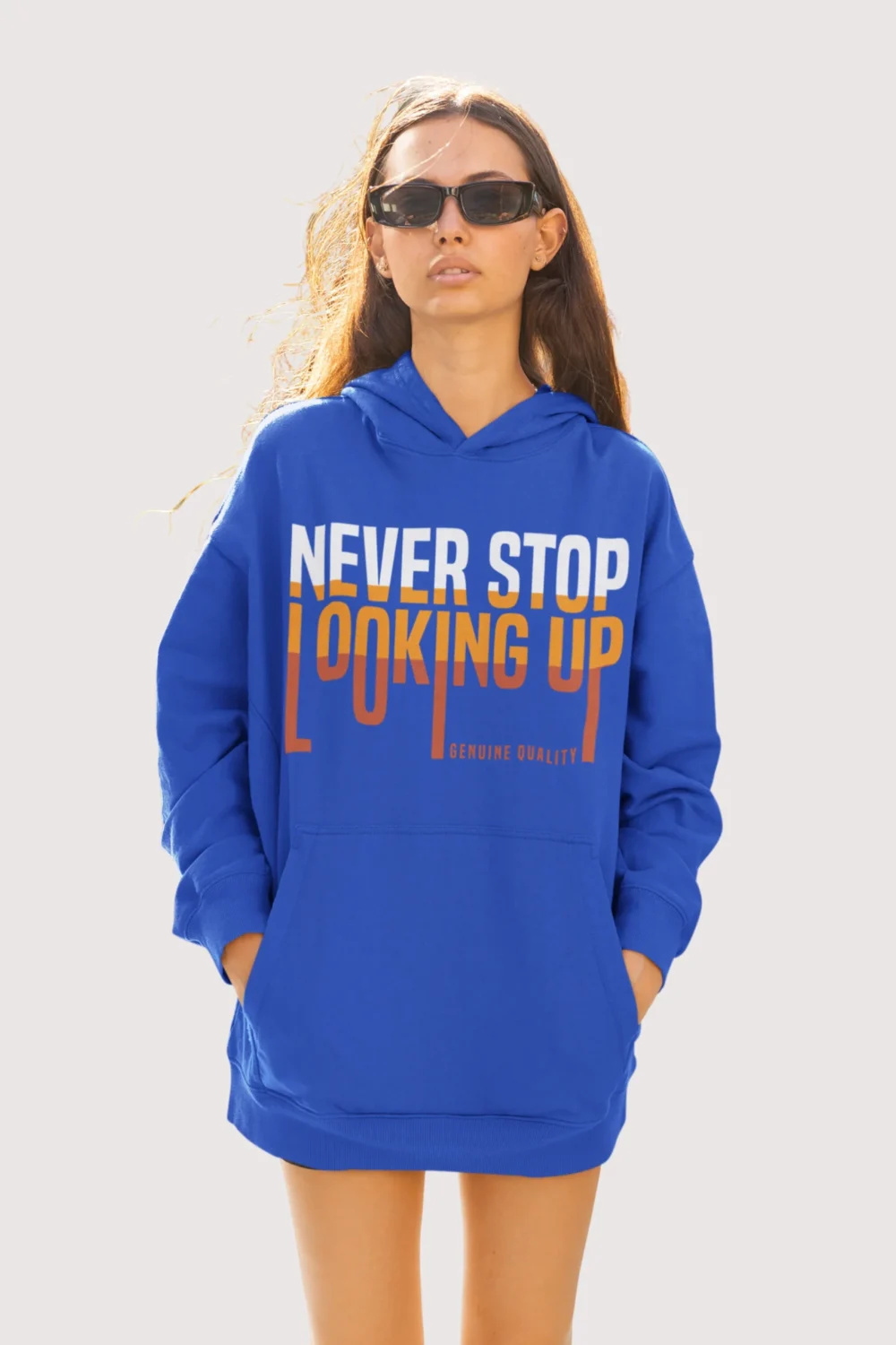 Never Stop Text aesthetics Hoodie