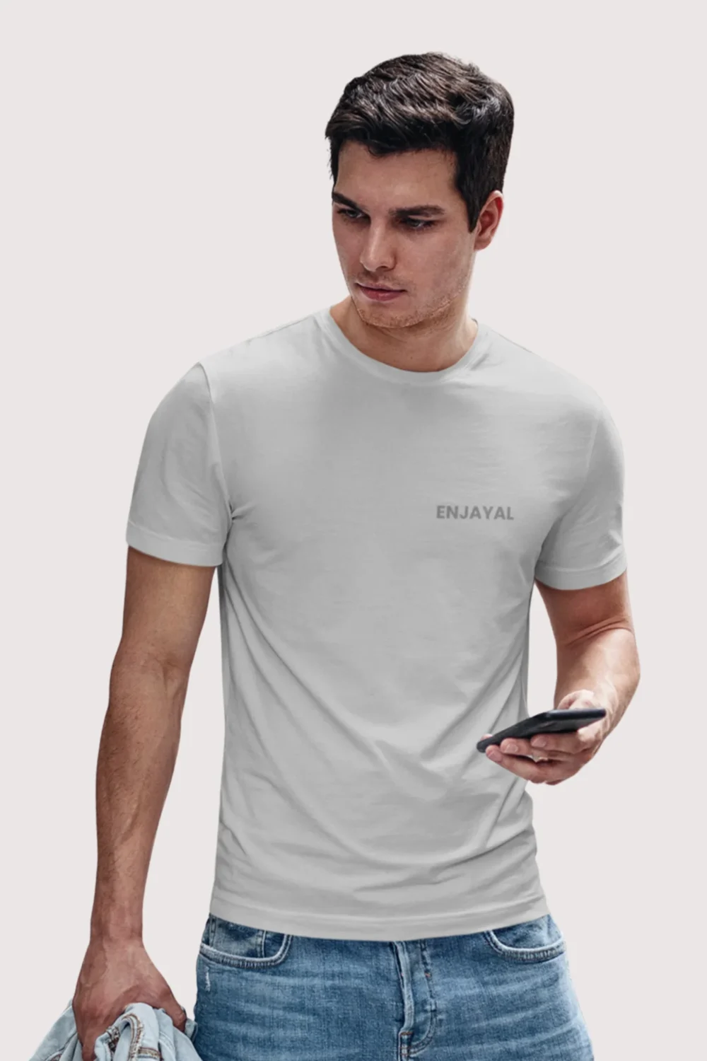 Grey Melange - Regular Fit Premium t Shirt
