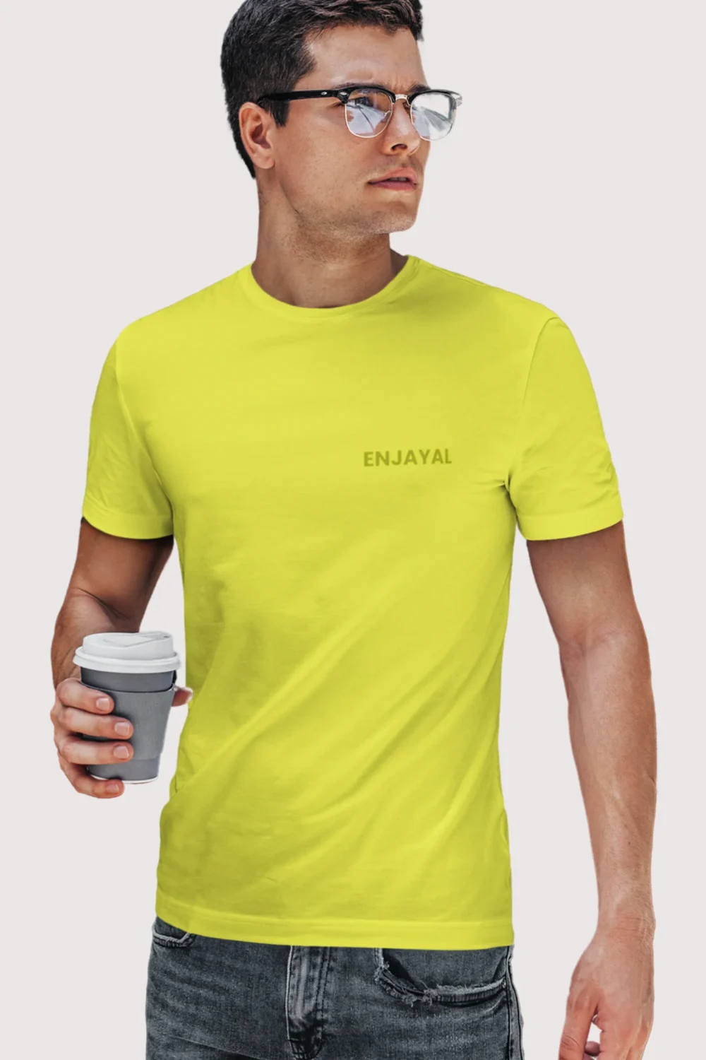 New Yellow Enjayal Premium Regular Fit T shirt