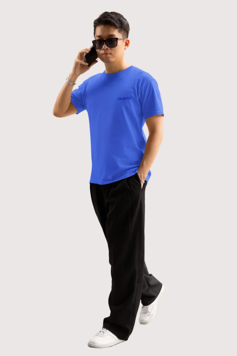 Royal Blue Enjayal Premium Regular Fit T shirt