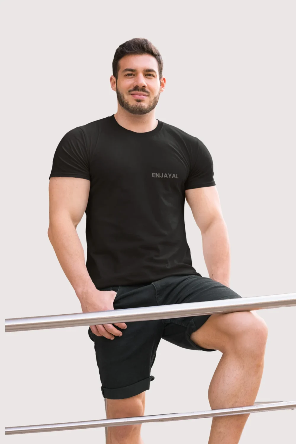 Black Enjayal Premium Regular fit tshirt