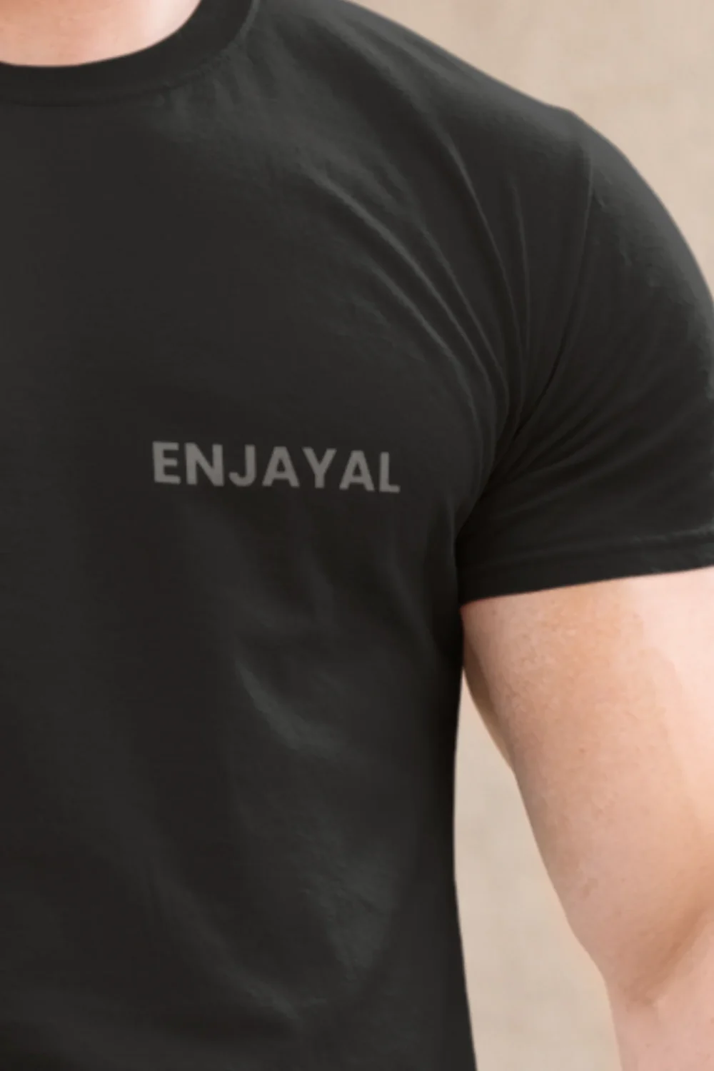 Black Enjayal Premium Regular fit tshirt